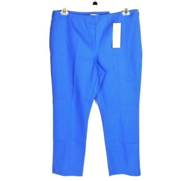 Charter Club Blue Flat Front Tummy Slimming Ankle Pants Womens 12 Petite - Picture 1 of 8